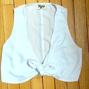 Revolve white crop top (can be untied)